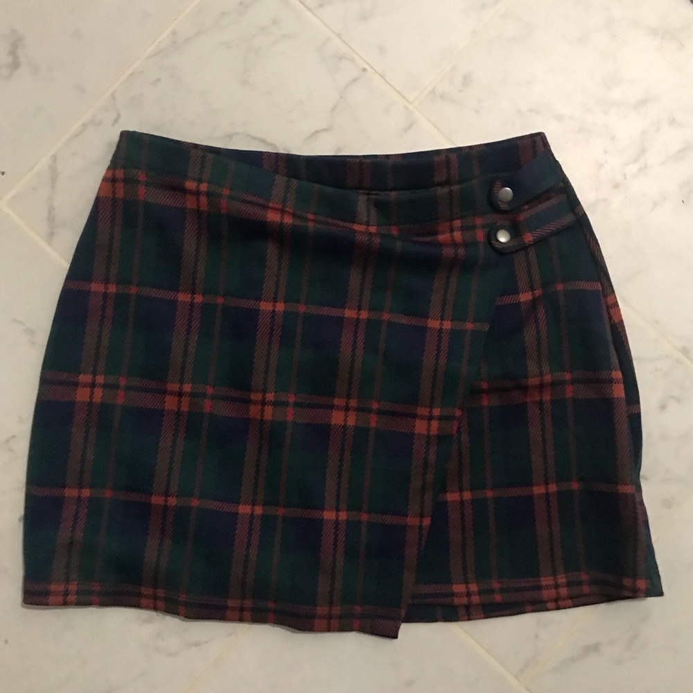plaid loop skirt